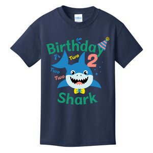 Birthday Shark Two Two Two 2nd Birthday Party Kids T-Shirt