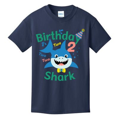 Birthday Shark Two Two Two 2nd Birthday Party Kids T-Shirt