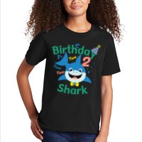 Birthday Shark Two Two Two 2nd Birthday Party Kids T-Shirt