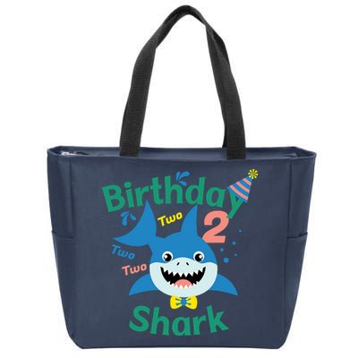 Birthday Shark Two Two Two 2nd Birthday Party Zip Tote Bag