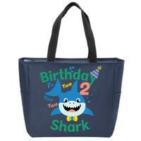 Birthday Shark Two Two Two 2nd Birthday Party Zip Tote Bag