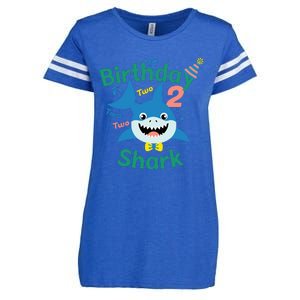 Birthday Shark Two Two Two 2nd Birthday Party Enza Ladies Jersey Football T-Shirt