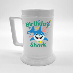 Birthday Shark Two Two Two 2nd Birthday Party Beer Stein