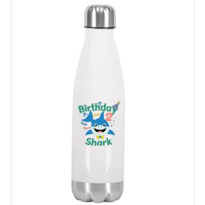 Birthday Shark Two Two Two 2nd Birthday Party Stainless Steel Insulated Water Bottle