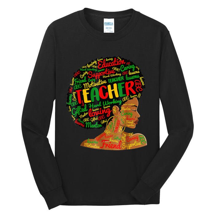 Black Smart Teacher Woman Pride Black History Month Melanin Tall Long Sleeve T-Shirt