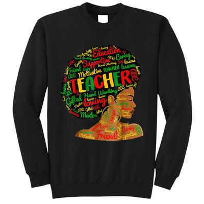 Black Smart Teacher Woman Pride Black History Month Melanin Tall Sweatshirt