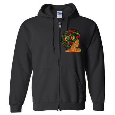 Black Smart Teacher Woman Pride Black History Month Melanin Full Zip Hoodie