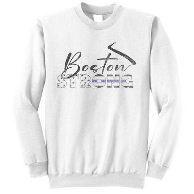 Boston Strong Thin Blue Line US Flag Sweatshirt