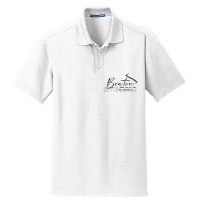 Boston Strong Thin Blue Line US Flag Dry Zone Grid Polo