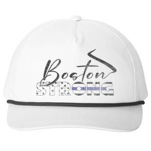 Boston Strong Thin Blue Line US Flag Snapback Five-Panel Rope Hat