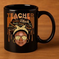 Black Smart Teacher 11oz C Handle Ceramic Mug