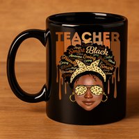 Black Smart Teacher 11oz C Handle Ceramic Mug
