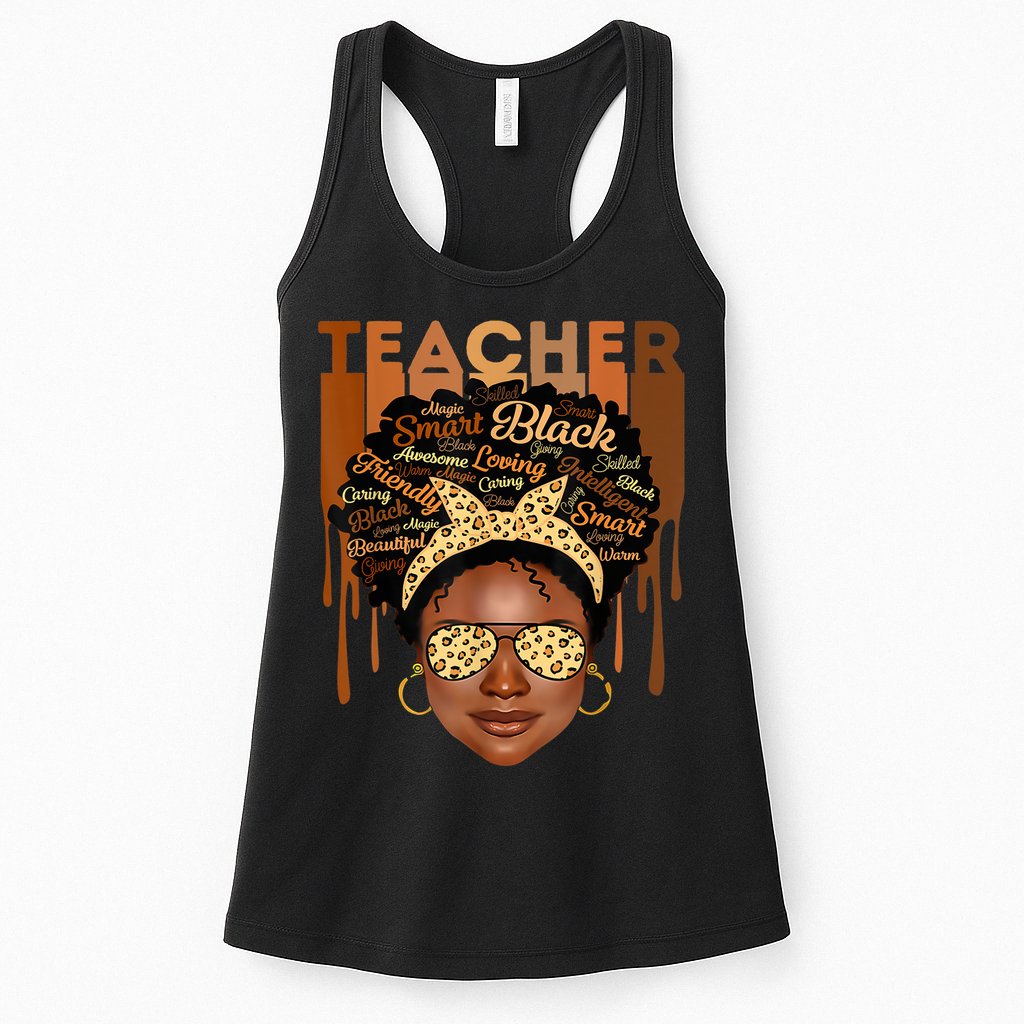 Black Smart Teacher Womens Tank Top