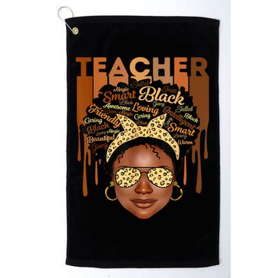Black Smart Teacher Golf Towel