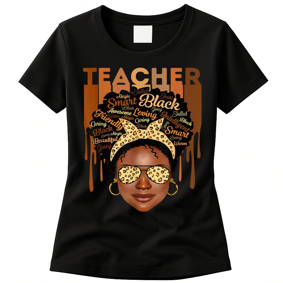 Black Smart Teacher Womens T-Shirt