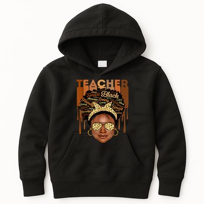 Black Smart Teacher Kids Hoodie
