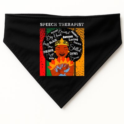 Black Speech Therapist Queen Black History Month Women USA-Made Doggie Bandana