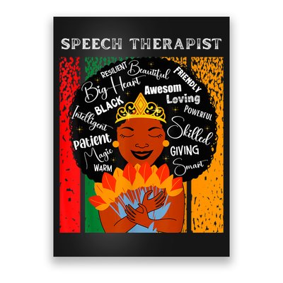 Black Speech Therapist Queen Black History Month Women Poster
