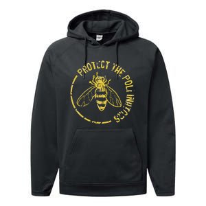 Bee Save The Bees Protect The Pollinators Performance Fleece Hoodie