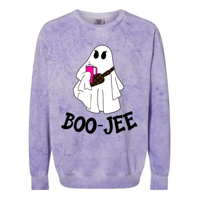 Boojee Stanley Tumbler Inspired Ghost Boujee Halloween Cute Great Gift Colorblast Crewneck Sweatshirt