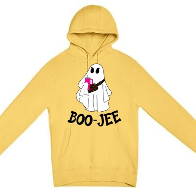 Boojee Stanley Tumbler Inspired Ghost Boujee Halloween Cute Great Gift Premium Pullover Hoodie