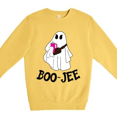 Boojee Stanley Tumbler Inspired Ghost Boujee Halloween Cute Great Gift Premium Crewneck Sweatshirt