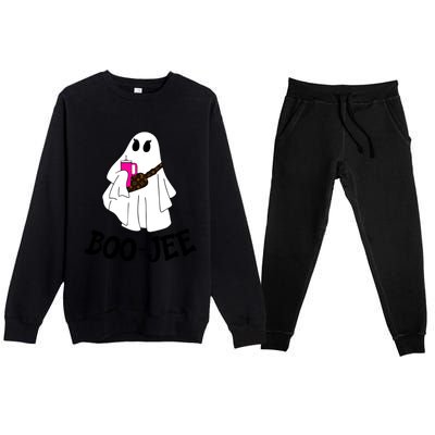 Boojee Stanley Tumbler Inspired Ghost Boujee Halloween Cute Great Gift Premium Crewneck Sweatsuit Set