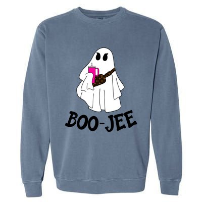 Boojee Stanley Tumbler Inspired Ghost Boujee Halloween Cute Great Gift Garment-Dyed Sweatshirt