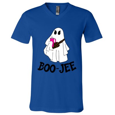 Boojee Stanley Tumbler Inspired Ghost Boujee Halloween Cute Great Gift V-Neck T-Shirt