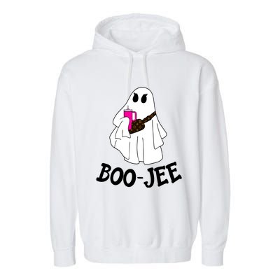 Boojee Stanley Tumbler Inspired Ghost Boujee Halloween Cute Great Gift Garment-Dyed Fleece Hoodie