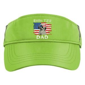 Best Shih Tzu Dad Ever American Flag 4th Of July Father Day Adult Drive Performance Visor