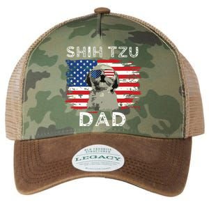 Best Shih Tzu Dad Ever American Flag 4th Of July Father Day Legacy Tie Dye Trucker Hat