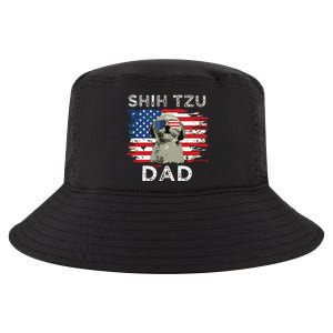 Best Shih Tzu Dad Ever American Flag 4th Of July Father Day Cool Comfort Performance Bucket Hat