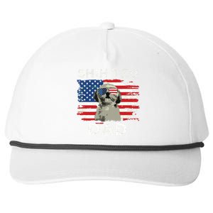 Best Shih Tzu Dad Ever American Flag 4th Of July Father Day Snapback Five-Panel Rope Hat