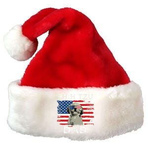 Best Shih Tzu Dad Ever American Flag 4th Of July Father Day Premium Christmas Santa Hat