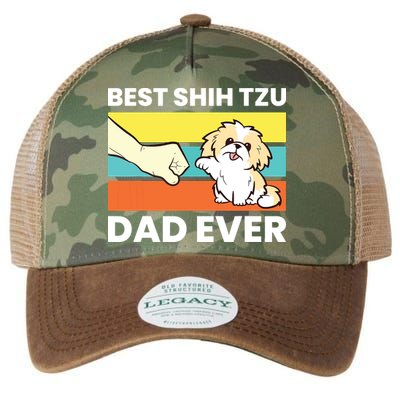 Best Shih Tzu Dad Ever Funny Shih Tzu Legacy Tie Dye Trucker Hat