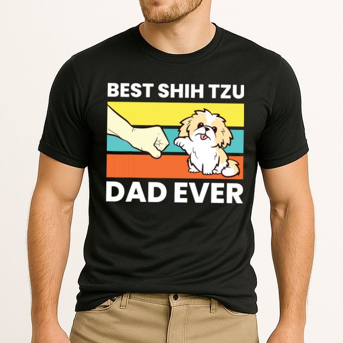 Best Shih Tzu Dad Ever Funny Shih Tzu Performance Shirt