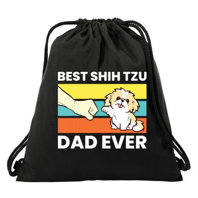 Best Shih Tzu Dad Ever Funny Shih Tzu Drawstring Bag