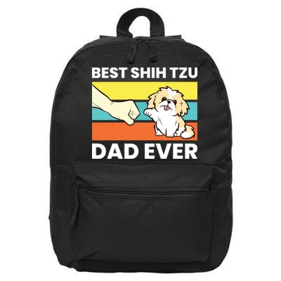 Best Shih Tzu Dad Ever Funny Shih Tzu 16 in Basic Backpack