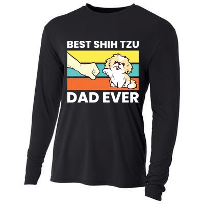 Best Shih Tzu Dad Ever Funny Shih Tzu Cooling Performance Long Sleeve Crew