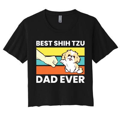 Best Shih Tzu Dad Ever Funny Shih Tzu Crop Top