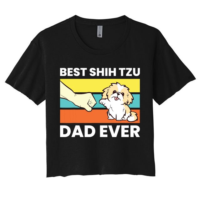 Best Shih Tzu Dad Ever Funny Shih Tzu Crop Top
