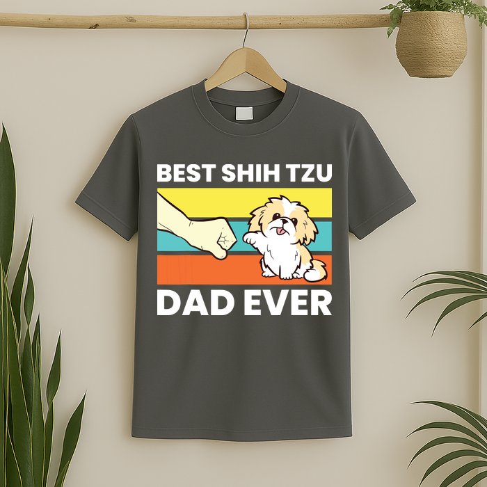 Best Shih Tzu Dad Ever Funny Shih Tzu T-Shirt