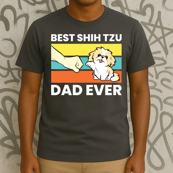 Best Shih Tzu Dad Ever Funny Shih Tzu T-Shirt