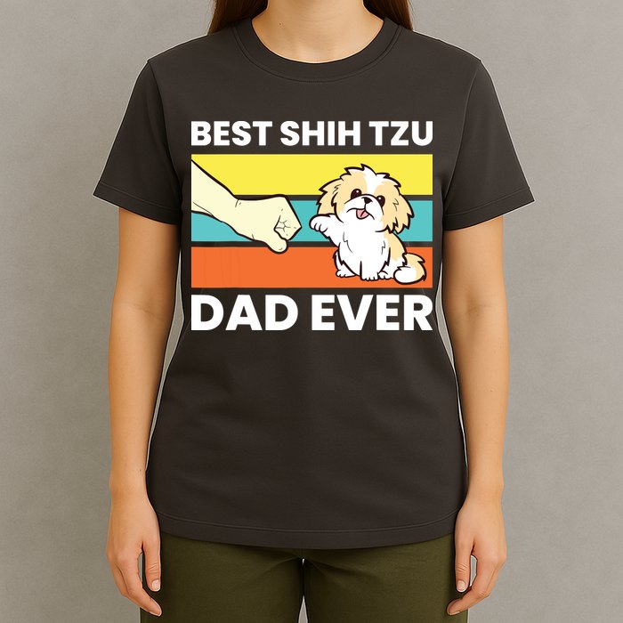 Best Shih Tzu Dad Ever Funny Shih Tzu T-Shirt