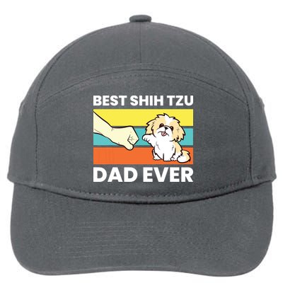 Best Shih Tzu Dad Ever Funny Shih Tzu 7-Panel Snapback Hat