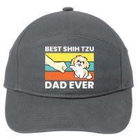 Best Shih Tzu Dad Ever Funny Shih Tzu 7-Panel Snapback Hat