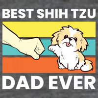 Best Shih Tzu Dad Ever Funny Shih Tzu 7-Panel Snapback Hat