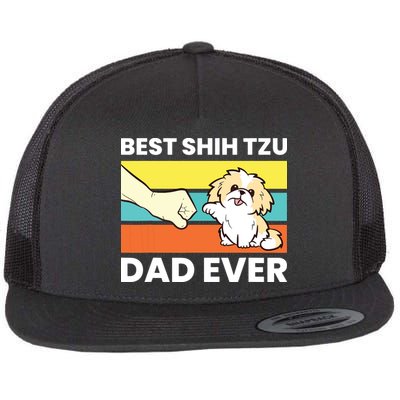 Best Shih Tzu Dad Ever Funny Shih Tzu Flatbill Hat