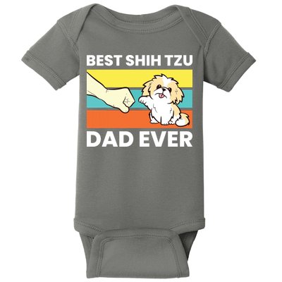 Best Shih Tzu Dad Ever Funny Shih Tzu Baby Bodysuit